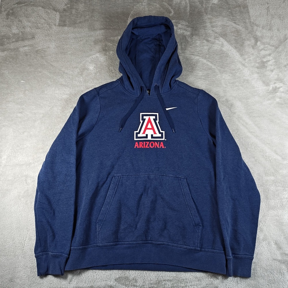 University Of Arizona Hoodie Mens Large Blue Nike Wildcats Pullover Preppy